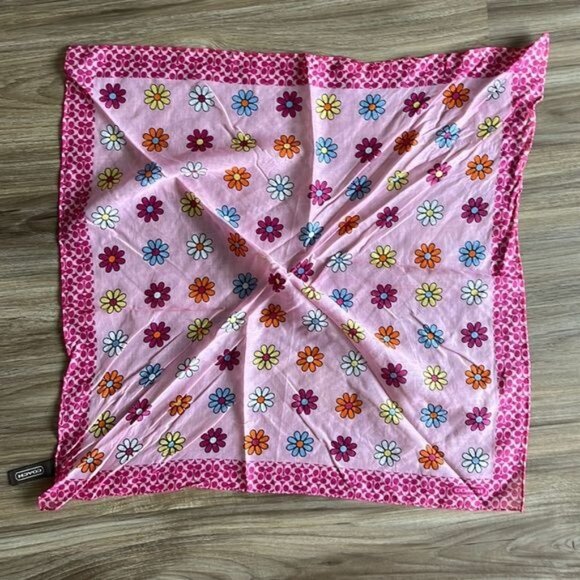 COACH Silk Trippy Daisy Hippie Signature Scarf - Picture 2 of 6